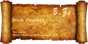 Bock Zsanett névjegykártya